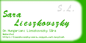 sara lieszkovszky business card